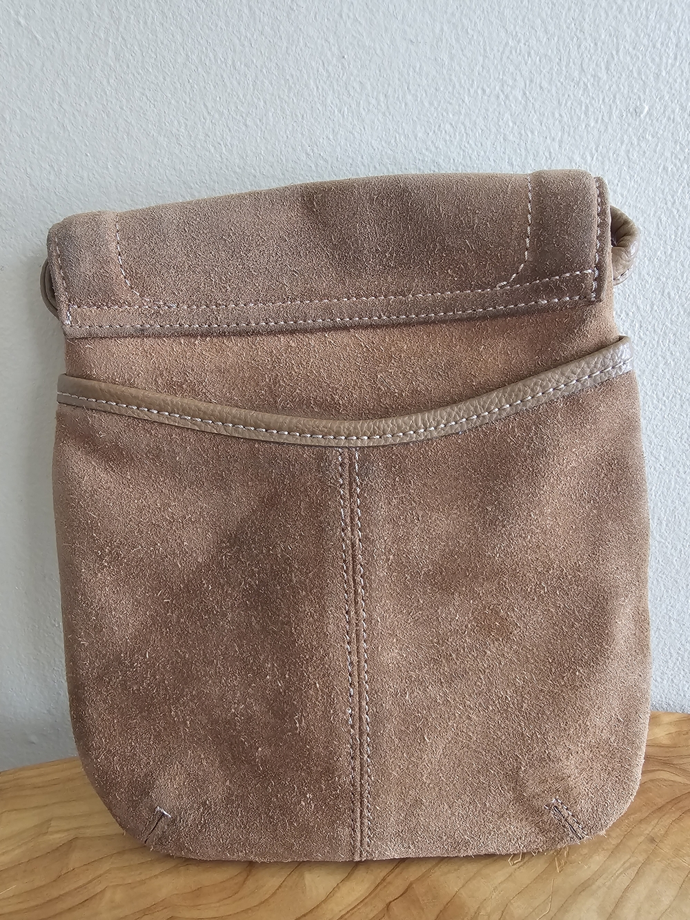 Tignanello Taupe Suede Crossbody Bag - Picture 4 of 7